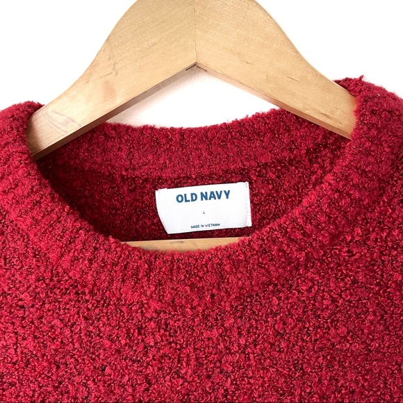 Red Old Navy Boucle Crewneck Sweater - Picture 2 of 4